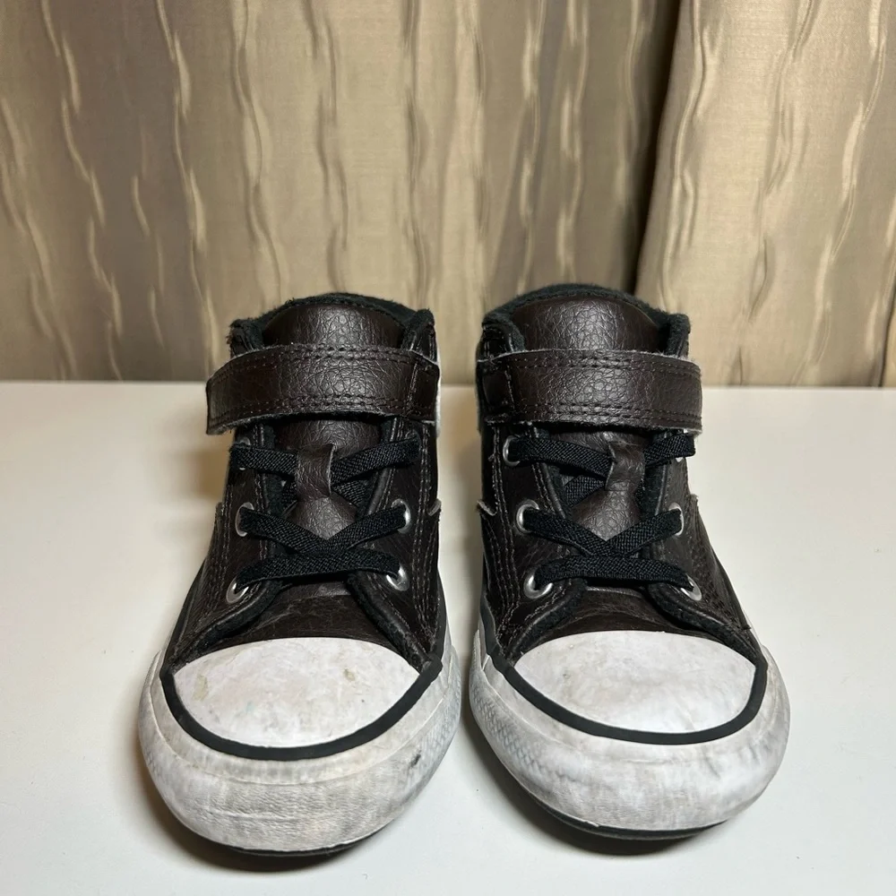Converse Infant 9 High Lifestyle Dark Brown Black Leather A05460C